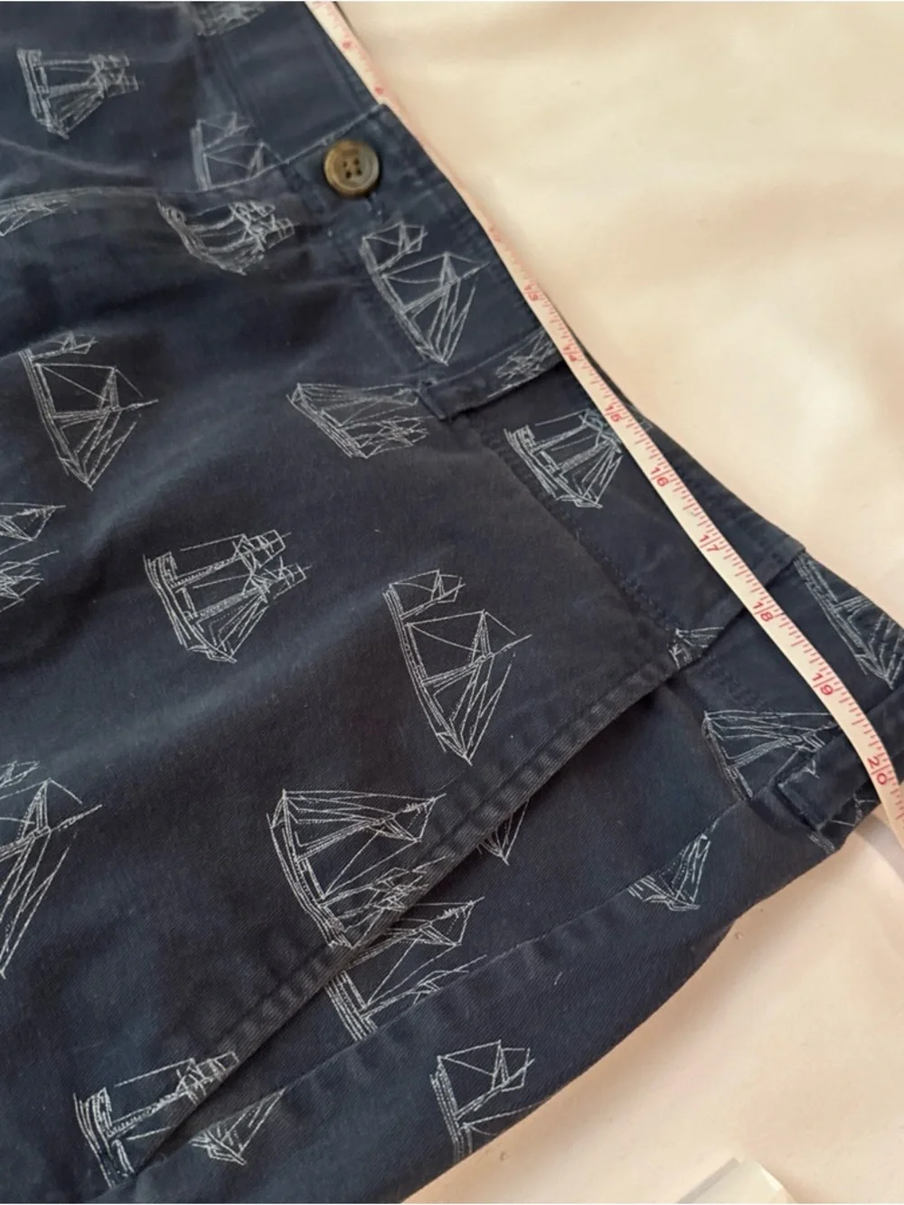 Haggar Navy Shorts with Light Ship Print